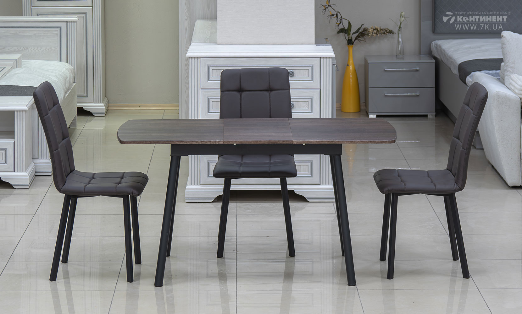 Кухонний стіл Соло чорний метал/дуб ТК(горіх) - фото 4