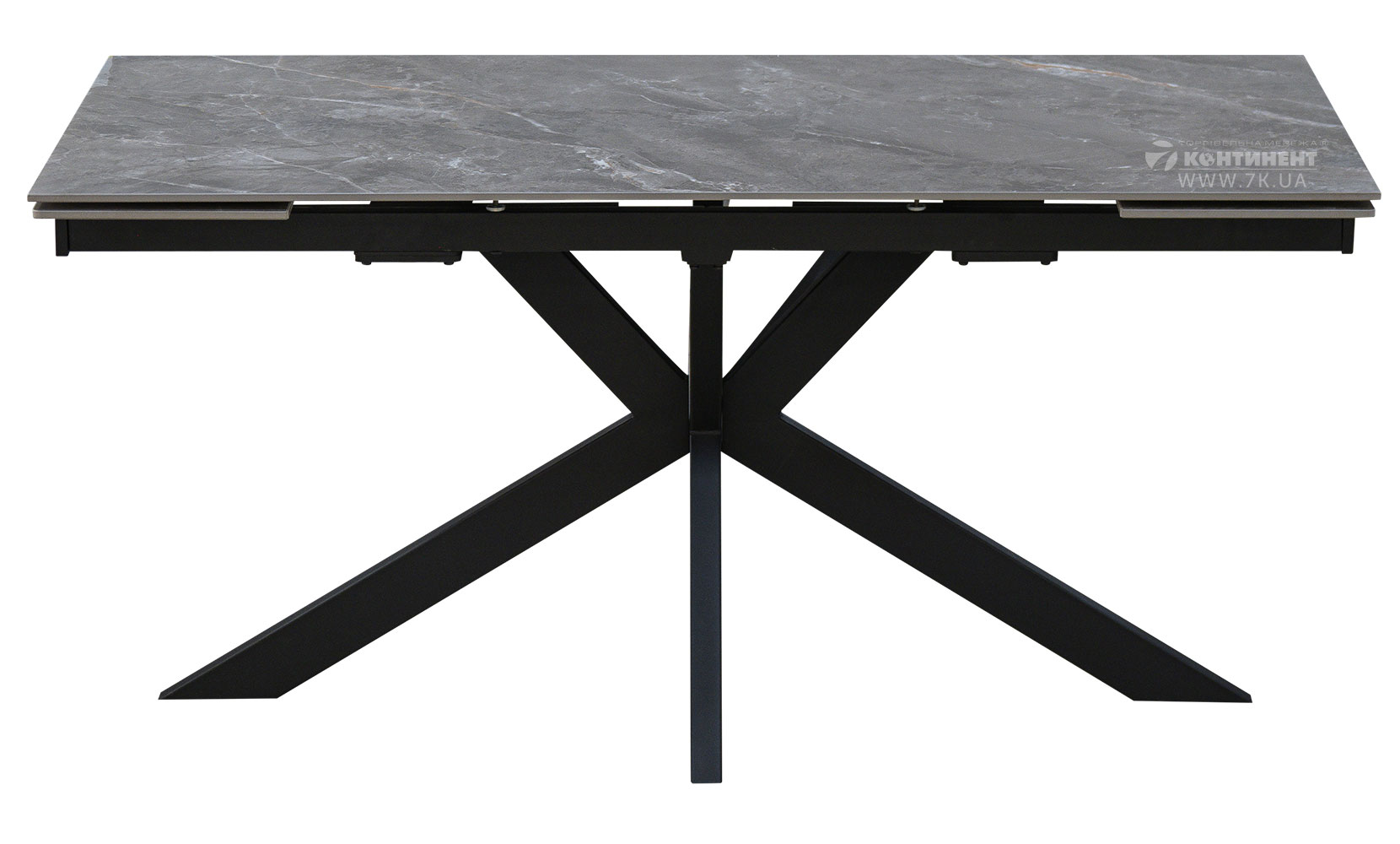 Кухонний стіл Стіл Квант 160х90(+60) чорний/керам Армані грей - фото 2 Кухонний стіл Стіл Квант 160х90(+60) чорний/керам Армані грей - фото 2