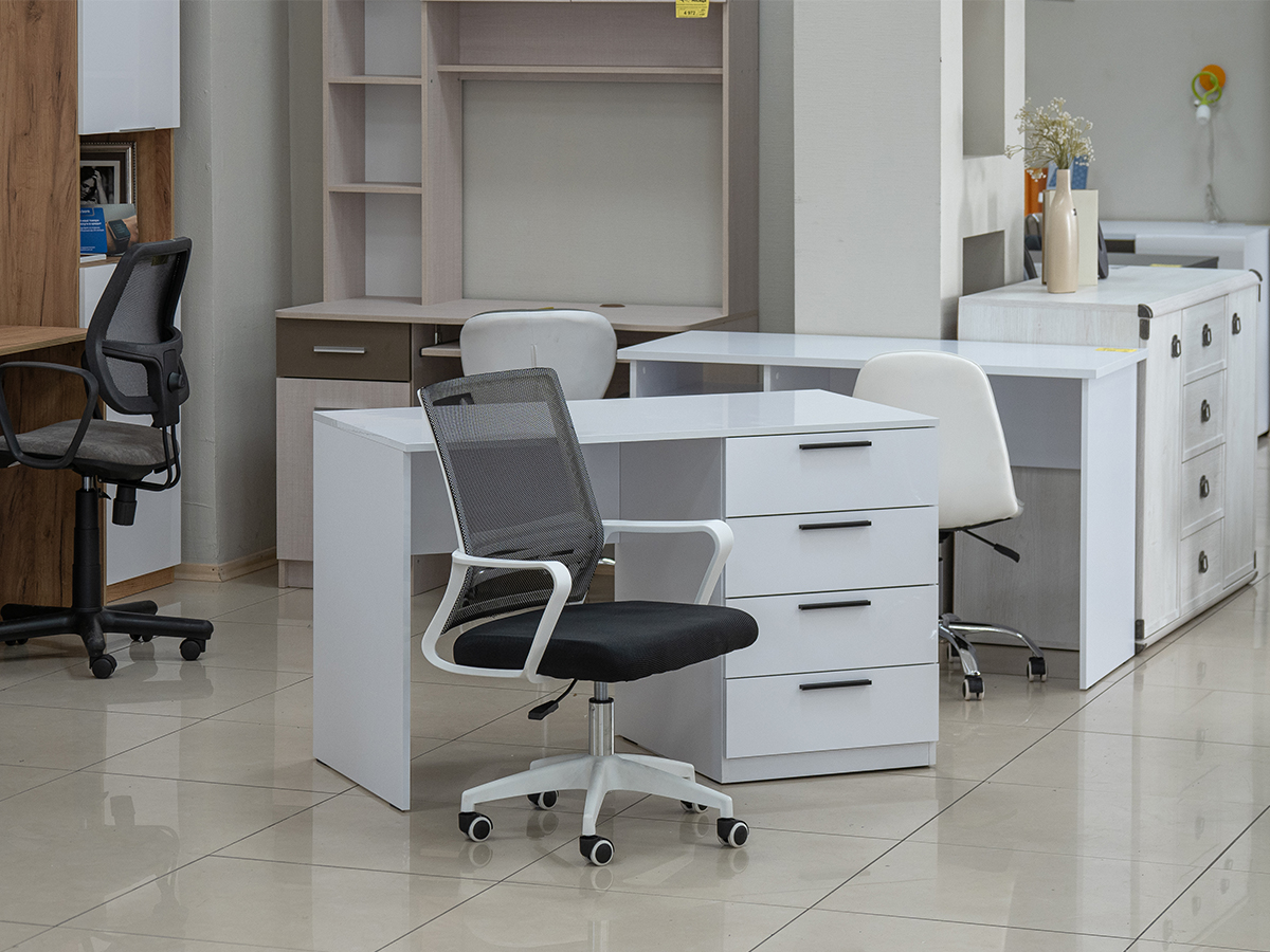 Офісне крісло Стілець офісний Веб чорний/білий - фото 6