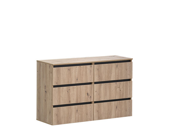 ІДЕЯ комод К760/1200/2*3Ш дуб артизан/сірий графіт