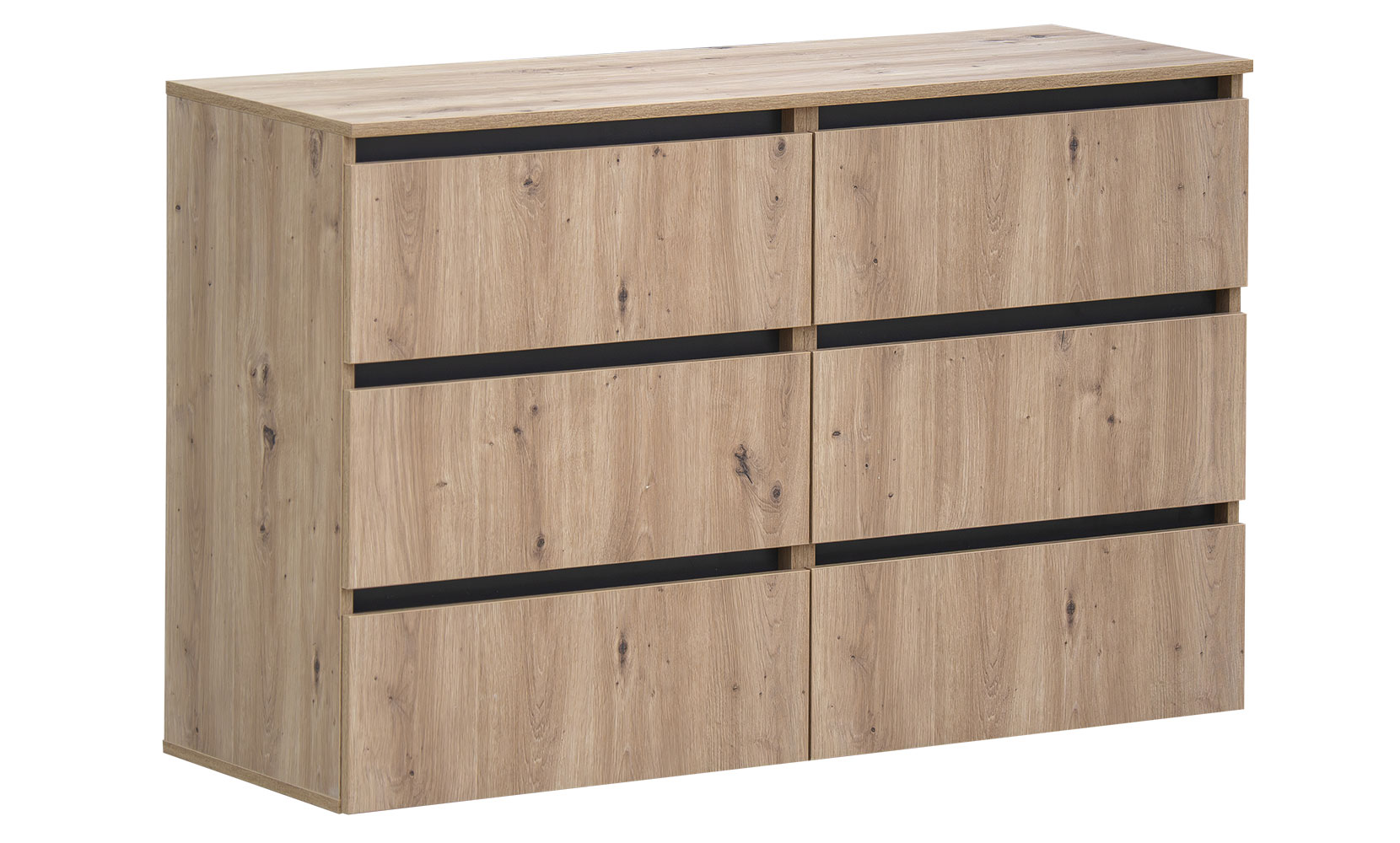 Комод ІДЕЯ комод К760/1200/2*3Ш дуб артизан/сірий графіт - фото 1