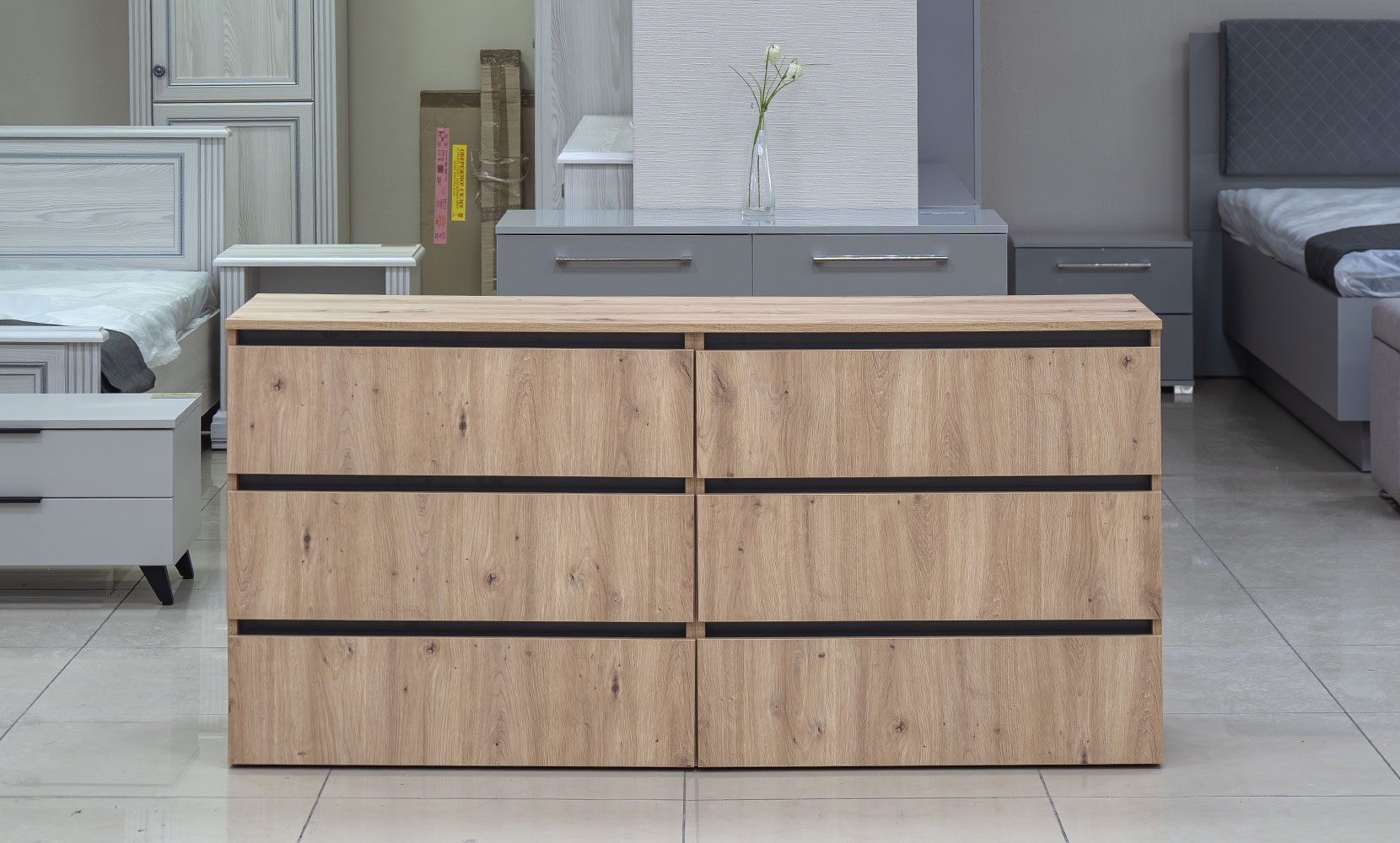 Комод ІДЕЯ комод К760/1600/2х3Ш дуб артизан/сірий графіт - фото 3 Комод ІДЕЯ комод К760/1600/2х3Ш дуб артизан/сірий графіт - фото 3