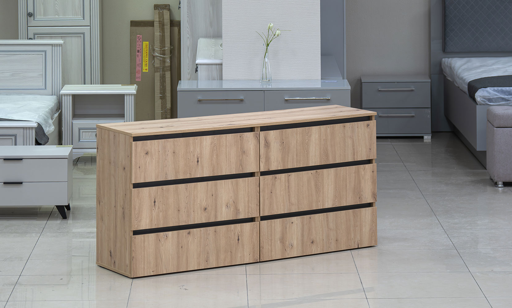 Комод ІДЕЯ комод К760/1600/2х3Ш дуб артизан/сірий графіт - фото 2 Комод ІДЕЯ комод К760/1600/2х3Ш дуб артизан/сірий графіт - фото 2