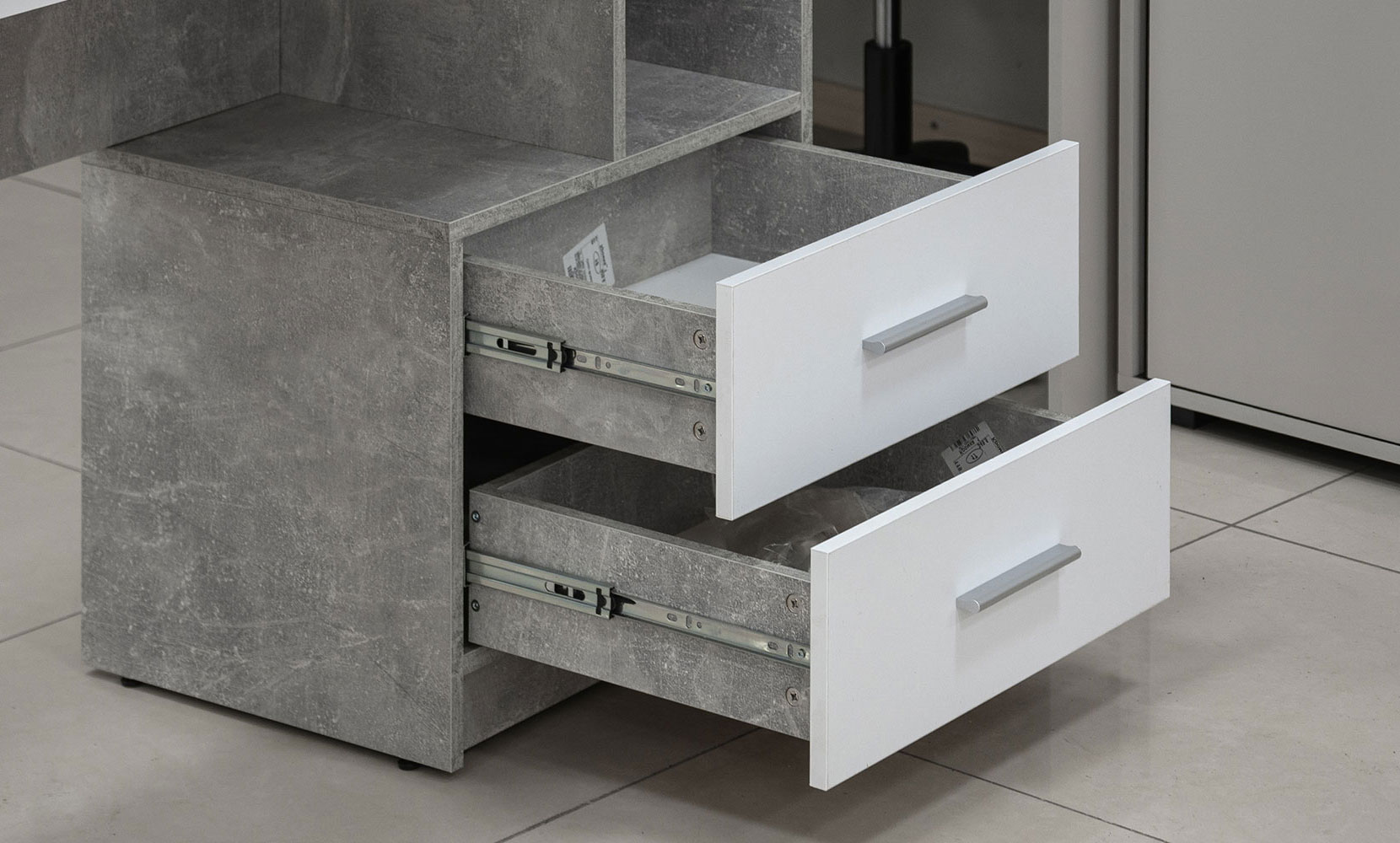 Письмовий та комп'ютерний стіл Флекс NEW правий індастріал/німфея альба - фото 5