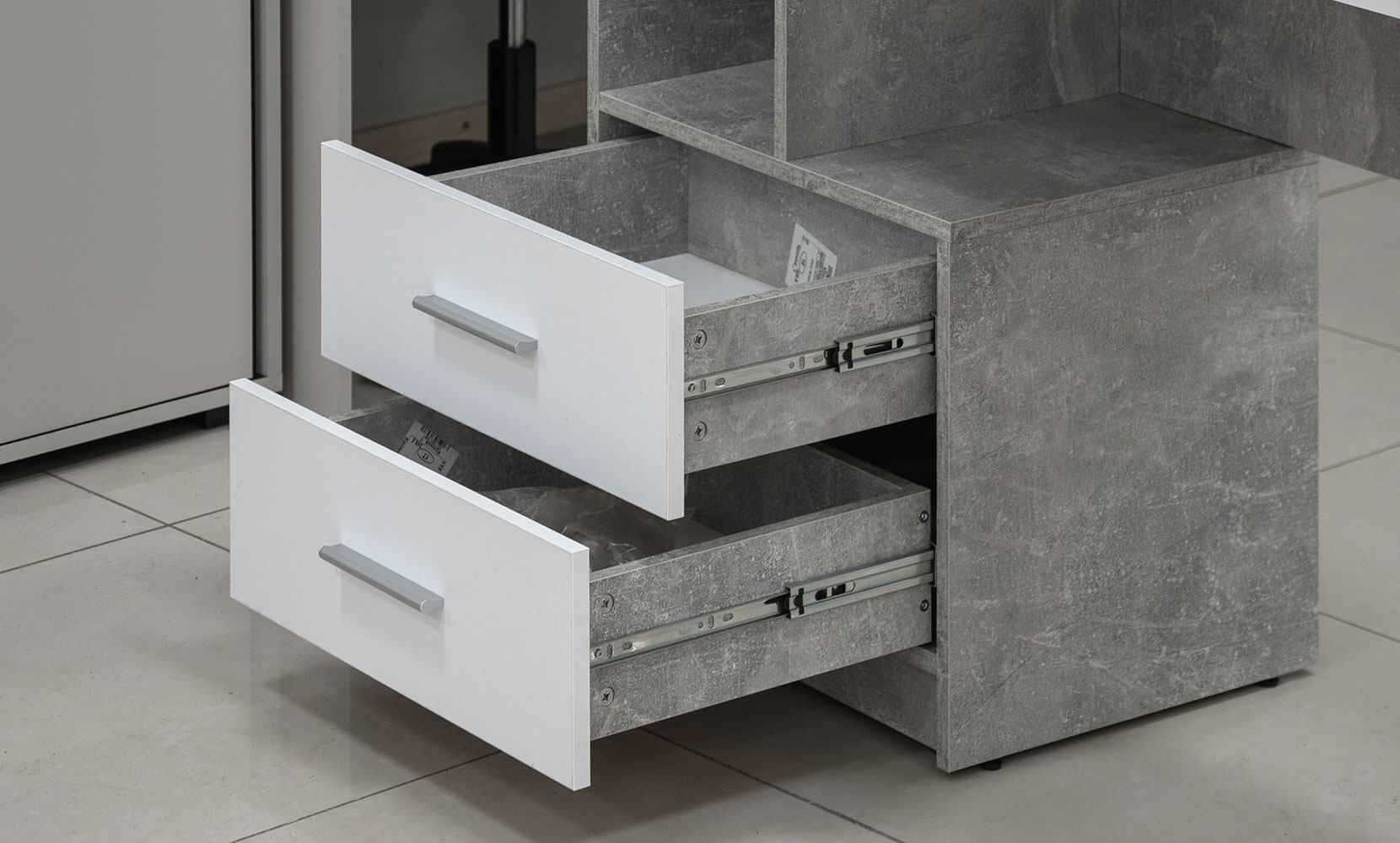 Письмовий та комп'ютерний стіл Флекс NEW лівий індастріал/німфея альба - фото 5 Письмовий та комп'ютерний стіл Флекс NEW лівий індастріал/німфея альба - фото 5