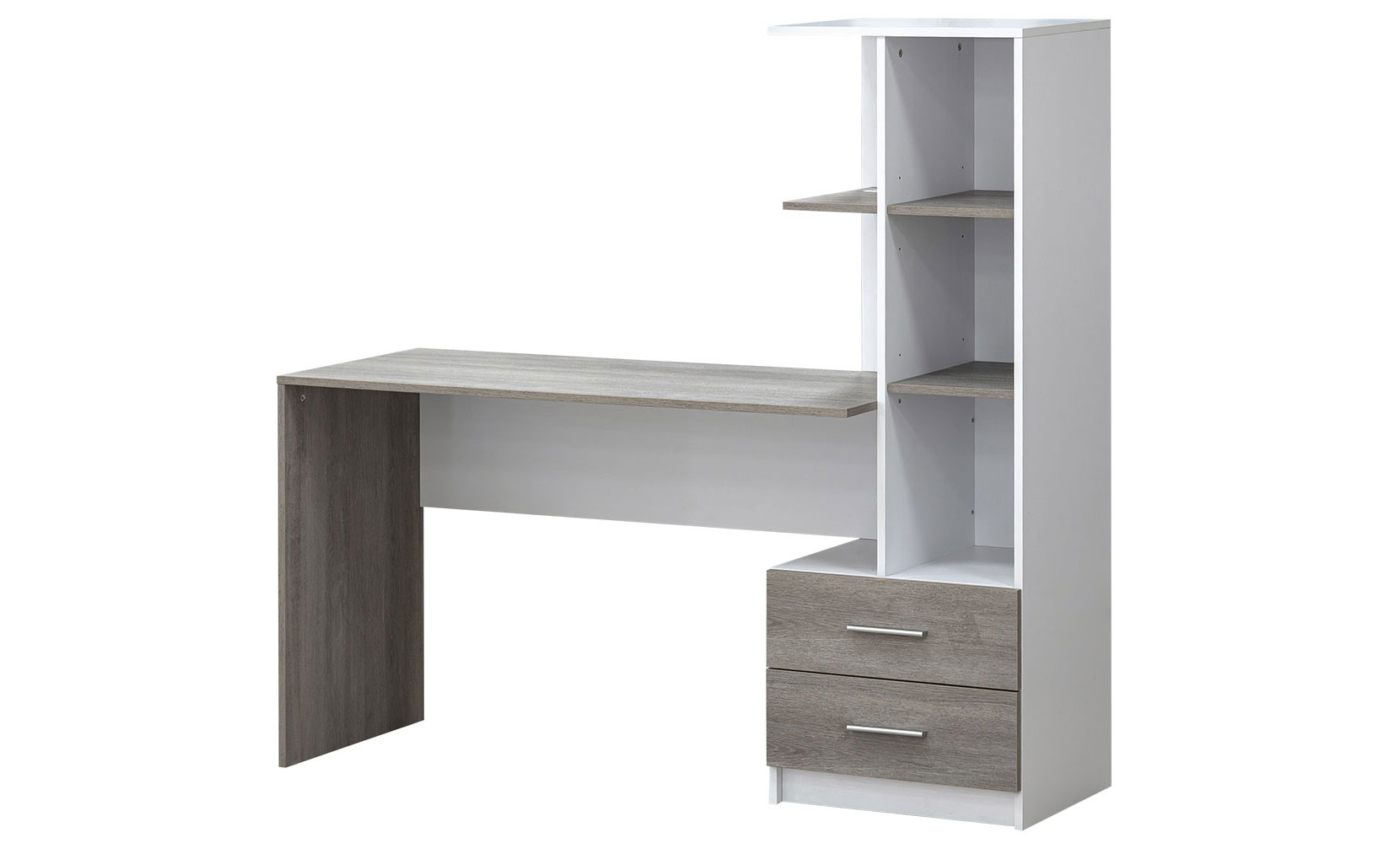 Письмовий та комп'ютерний стіл Флекс NEW правий німфея альба/дуб клабхаус сірий - фото 1