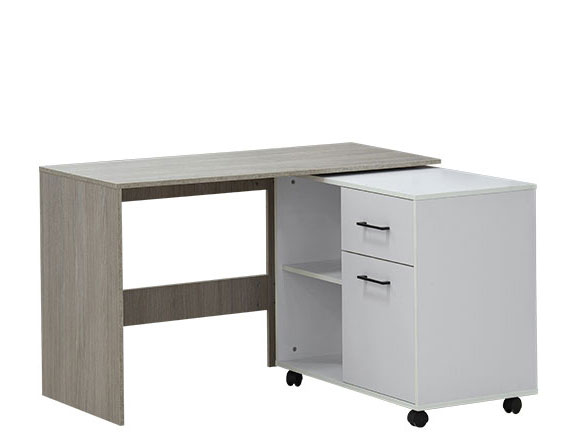 Стіл офісний кутовий поворотний правий дуб урбан ойстер/німфея альба
