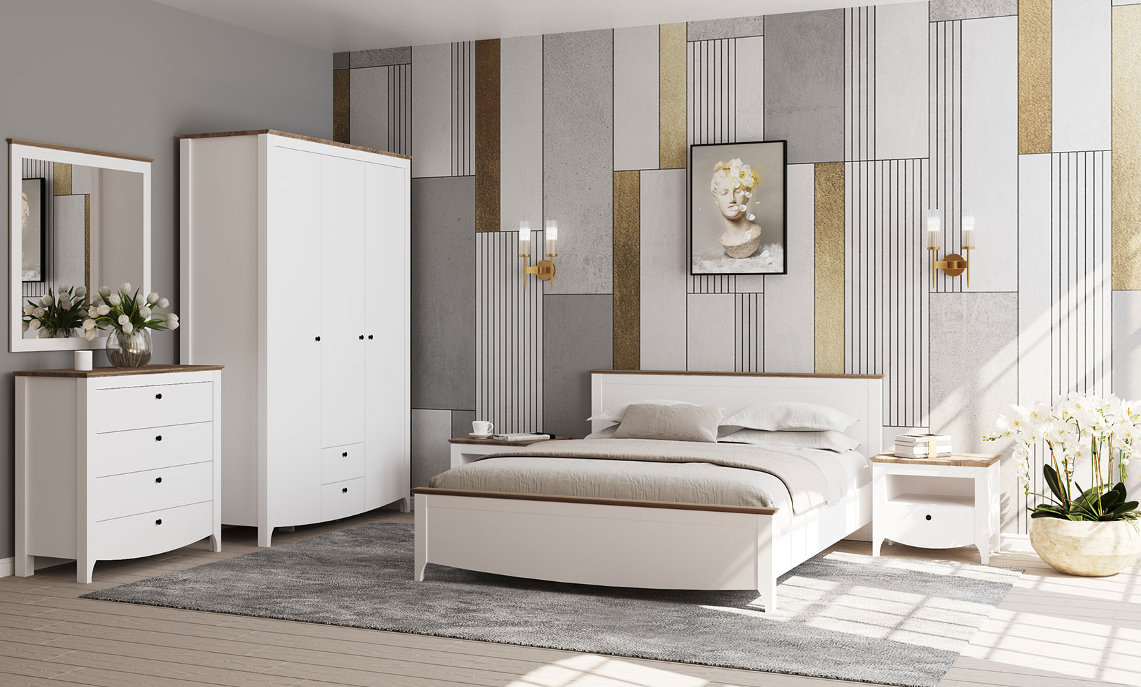 Ліжко Каріна ліжко LOZ 160 без вкладу б/м німфея альба/дуб сонома трюфель - фото 2 Ліжко Каріна ліжко LOZ 160 без вкладу б/м німфея альба/дуб сонома трюфель - фото 2