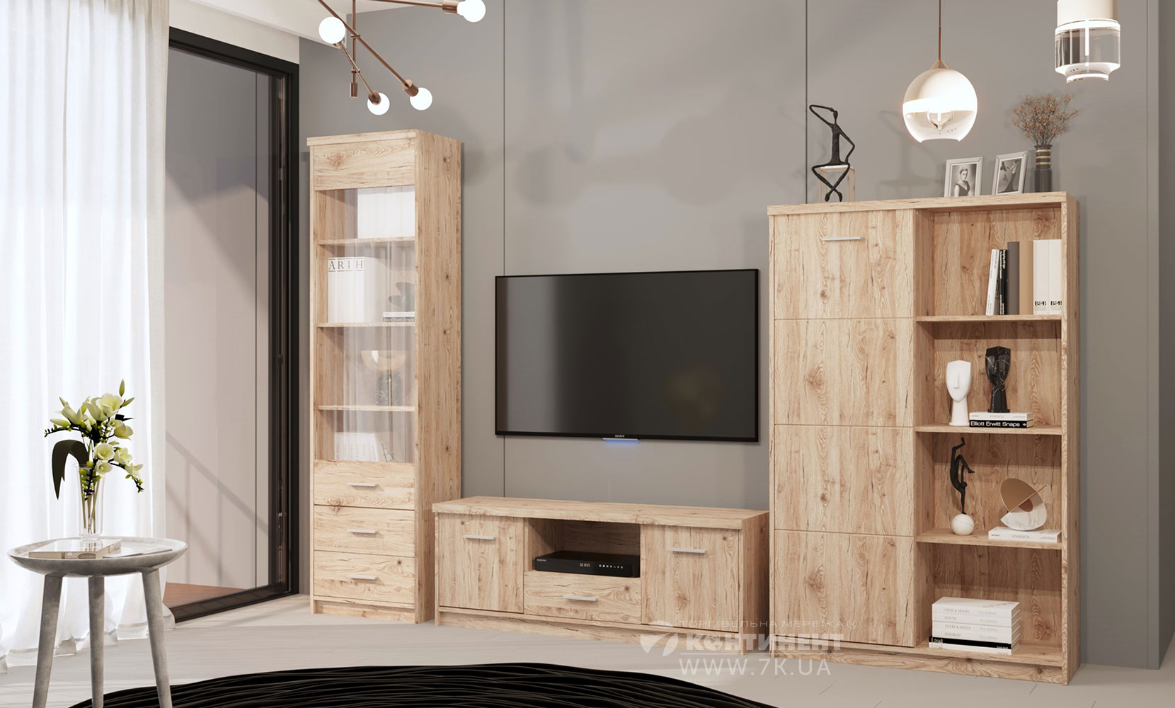 Тумба ТВ Шанталь тумба RTV 2D1S дуб сан-ремо світлий - фото 2