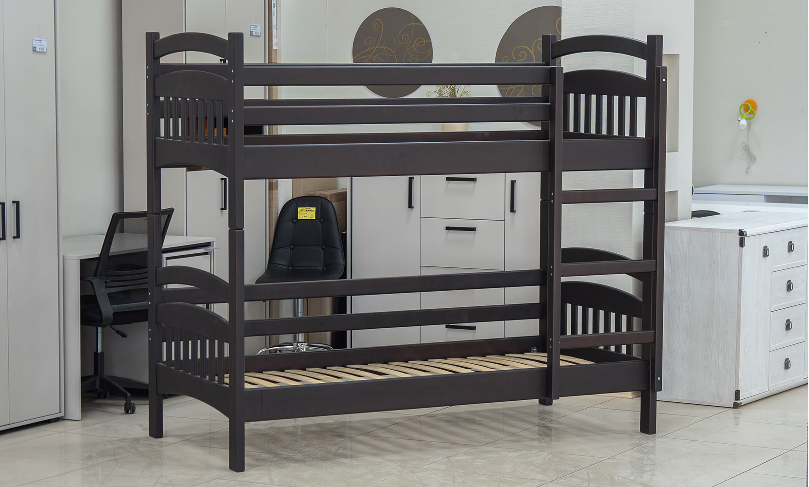 Дитяче ліжко Лаккі ПР 90х200 з вкладом, без шухляд горіх темний - фото 3