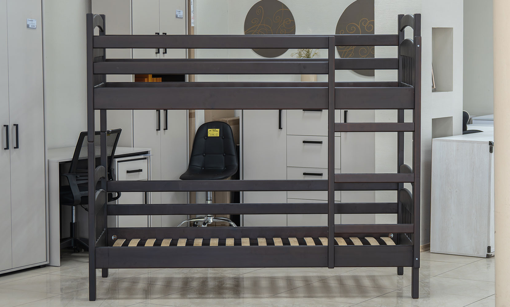 Дитяче ліжко Лаккі ПР 90х200 з вкладом, без шухляд горіх темний - фото 4