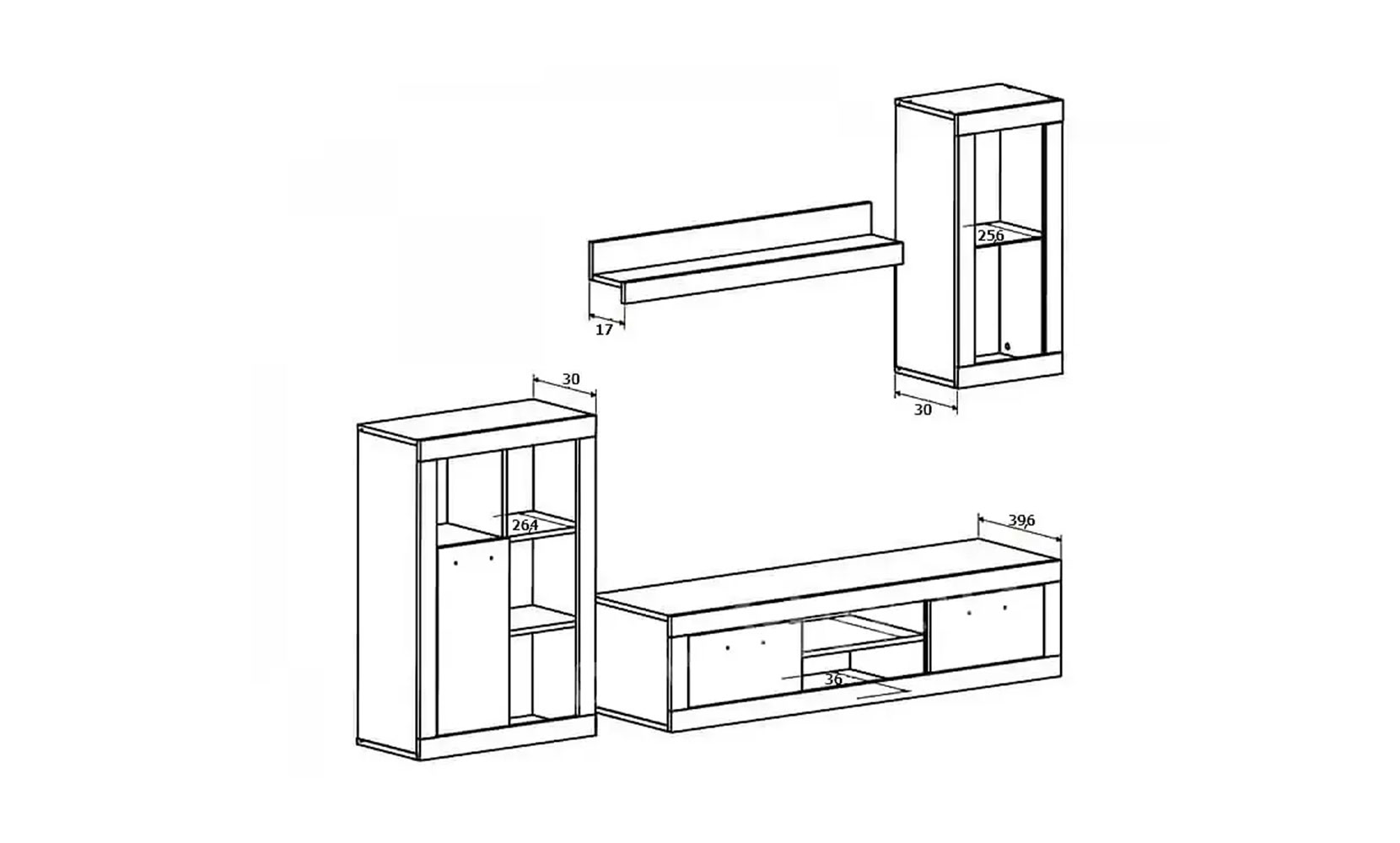 Готові рішення для вітальні Барселона дуб сонома/німфея альба - фото 6