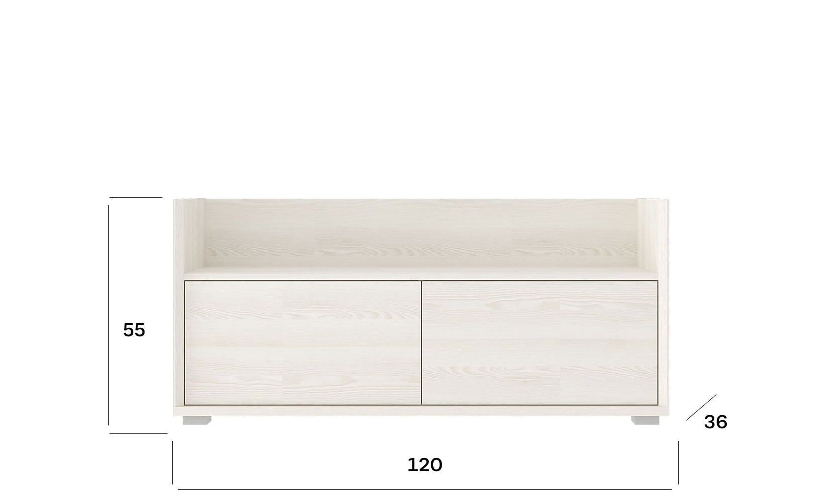 Тумба для взуття Делі передпокій тумба KOM2K ясен сніжний - фото 2