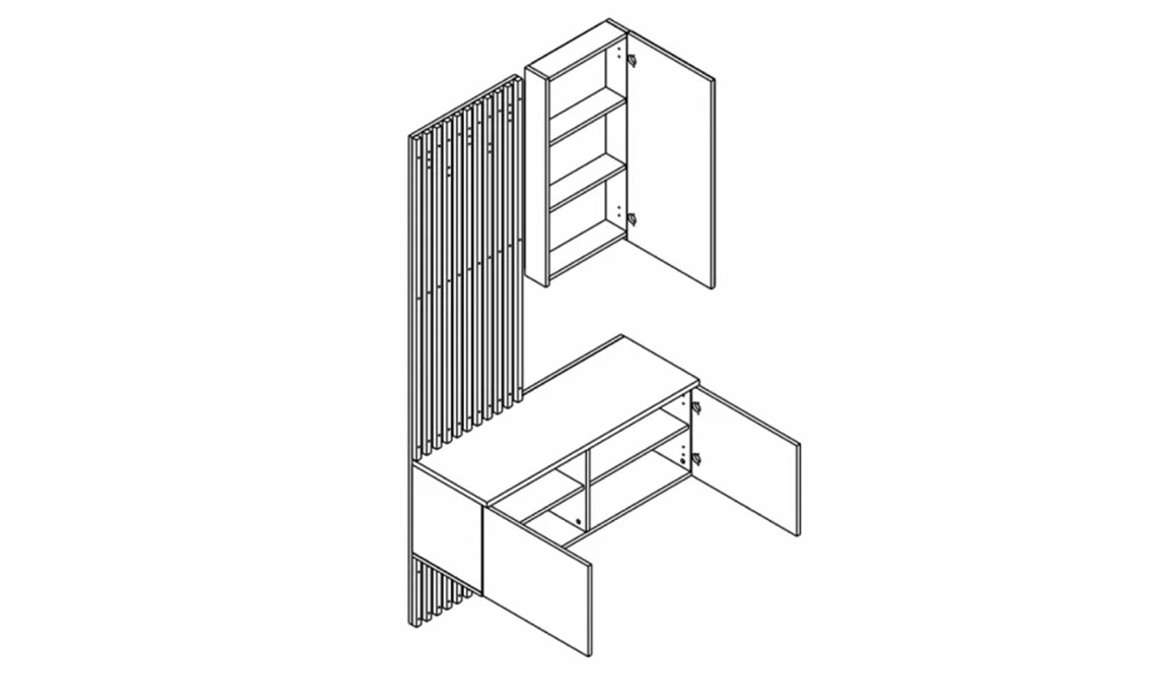 Готові рішення для прихожої Аріка німфеа альба/чорний - фото 3
