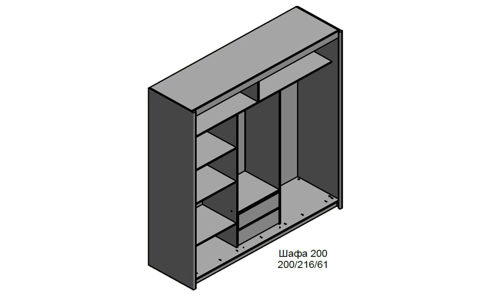 Шафа-купе Маріо 200 дуб сонома - фото 3