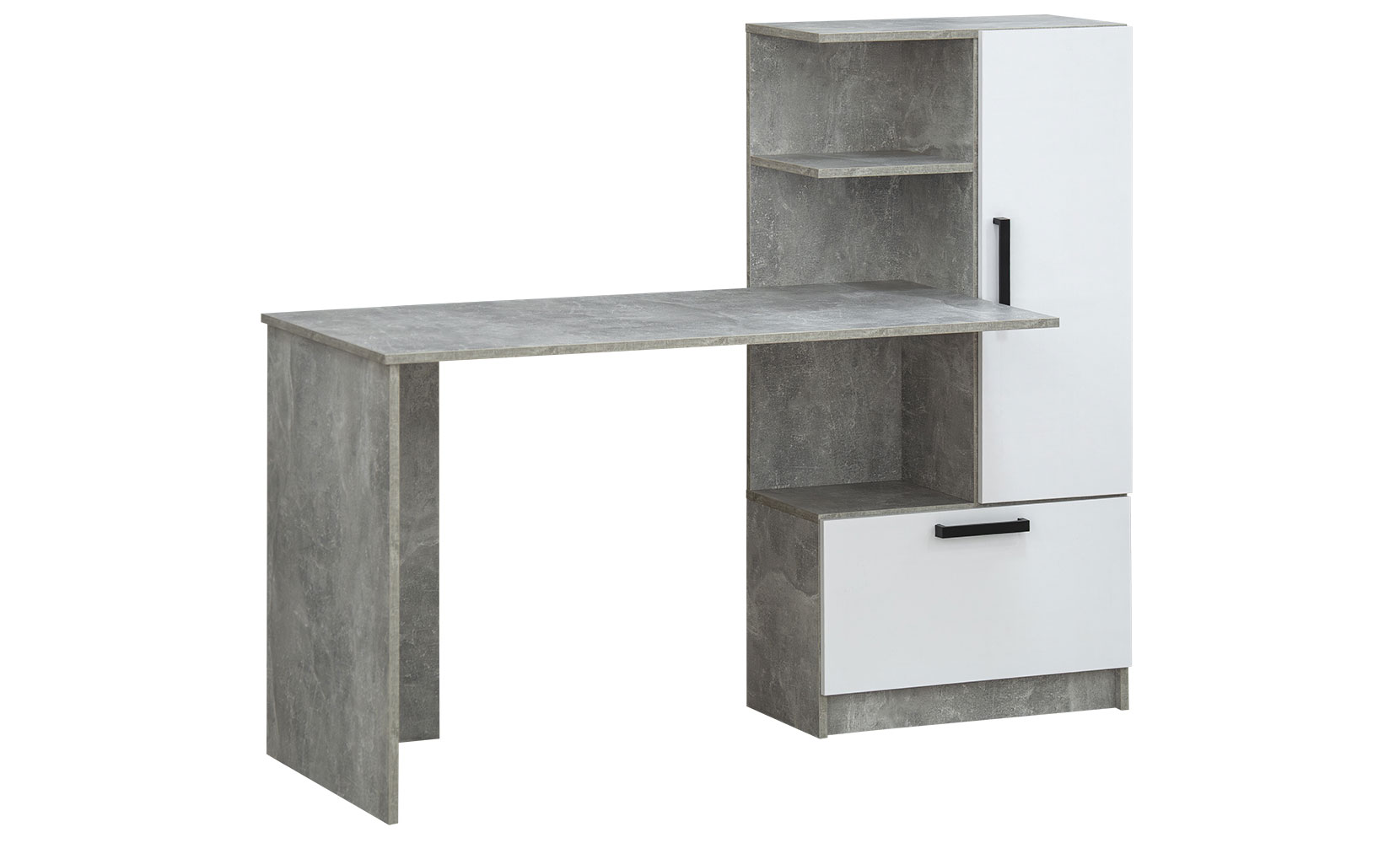 Письмовий та комп'ютерний стіл Стандарт правий індастріал/німфея альба - фото 1 Письмовий та комп'ютерний стіл Стандарт правий індастріал/німфея альба - фото 1