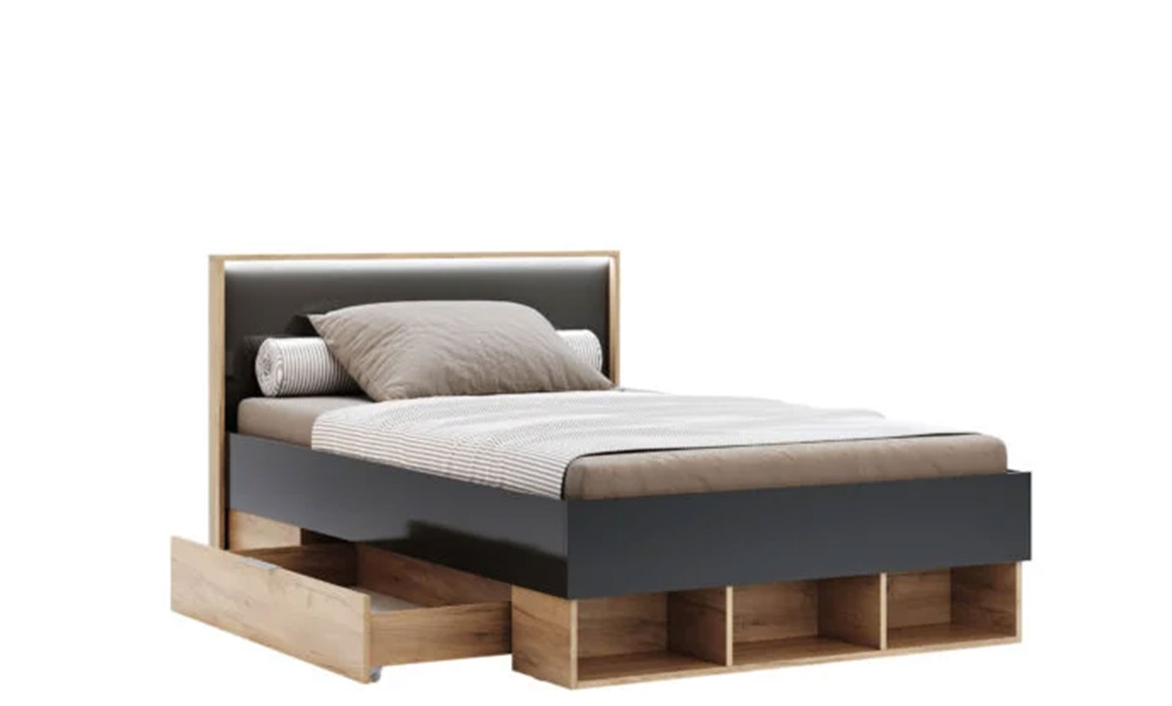 Дитяче ліжко Луна Джуніор LN-132 ліжко 1,2*2,0 з шухлядами дуб крафт/мат лава - фото 2