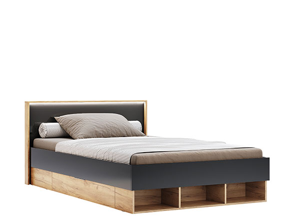 Дитяче ліжко Луна Джуніор LN-134 Ліжко 1,4*2,0 з шухлядами дуб крафт/мат лава