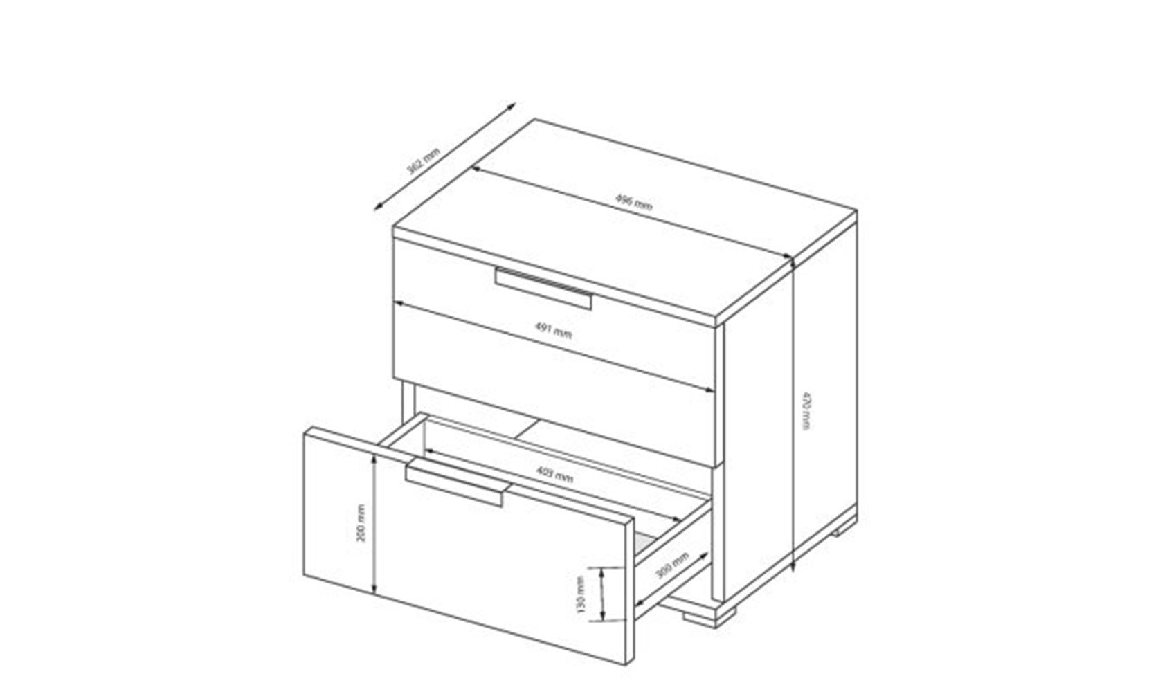Приліжкова тумба Луна Джуніор LN-52 приліжкова тумба дуб крафт/мат лава - фото 2