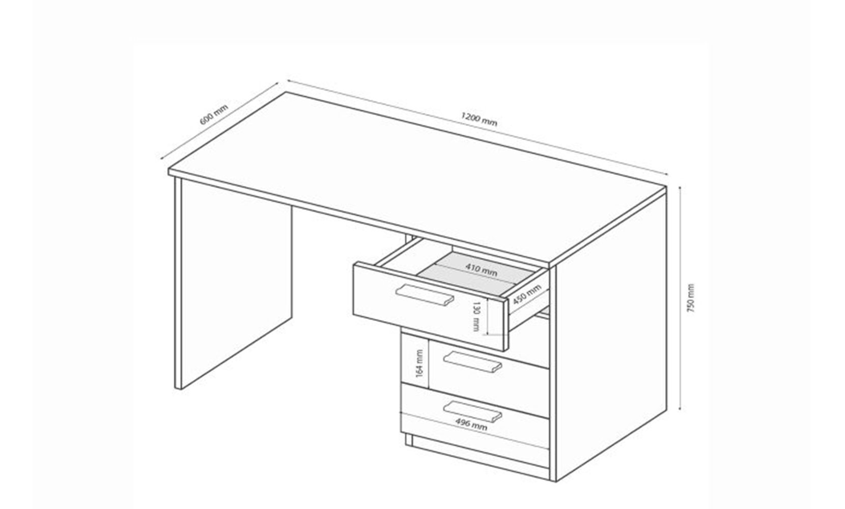 Письмовий та комп'ютерний стіл Хеппі HP-74 стіл письмовий глянець білий - фото 6