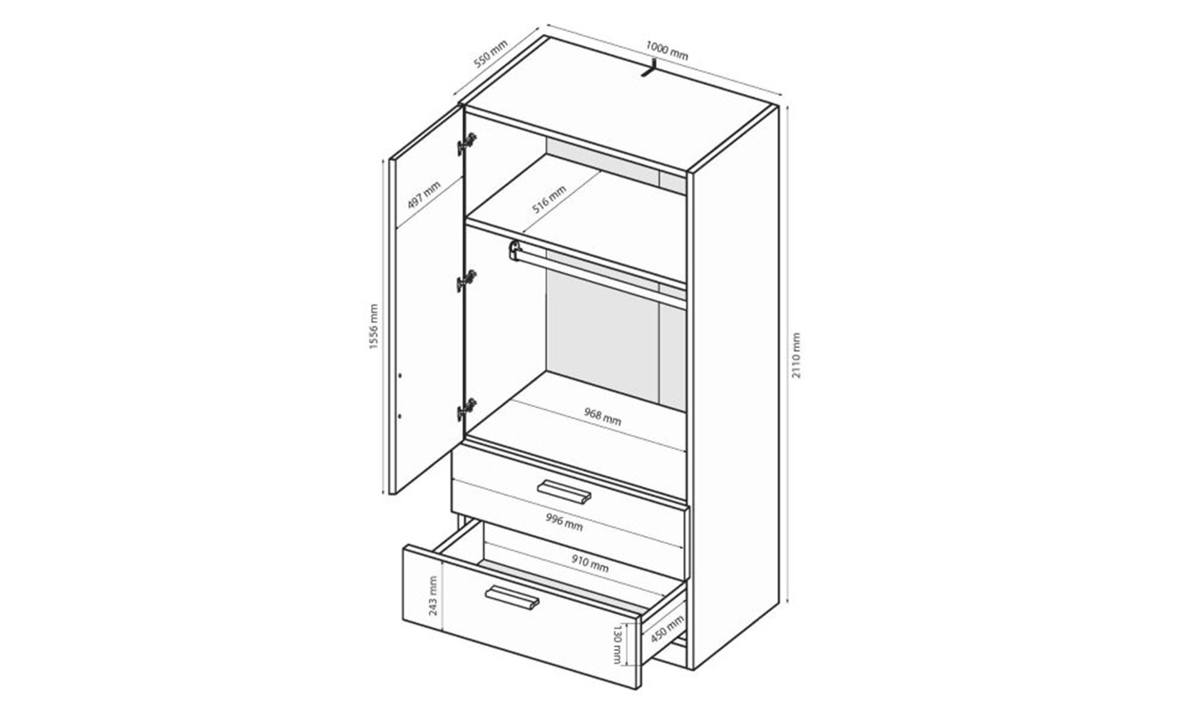 Шафа в дитячу Хеппі HP-22 шафа глянець білий - фото 2