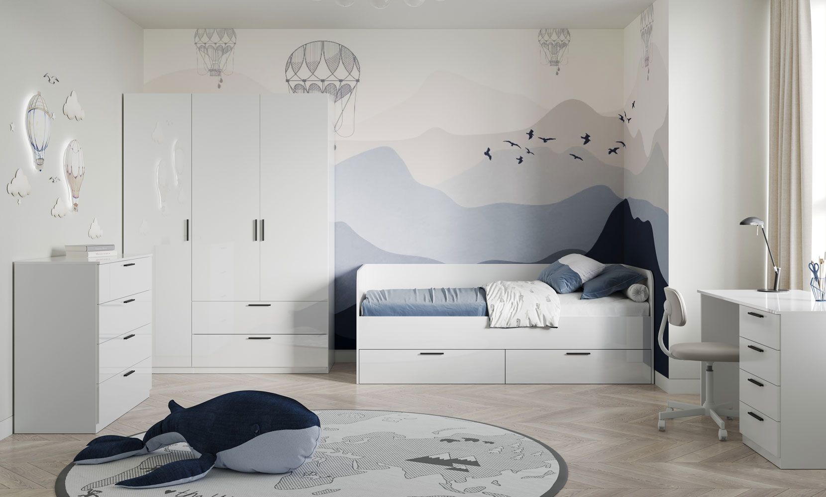 Шафа в дитячу Хеппі HP-22 шафа глянець білий - фото 3