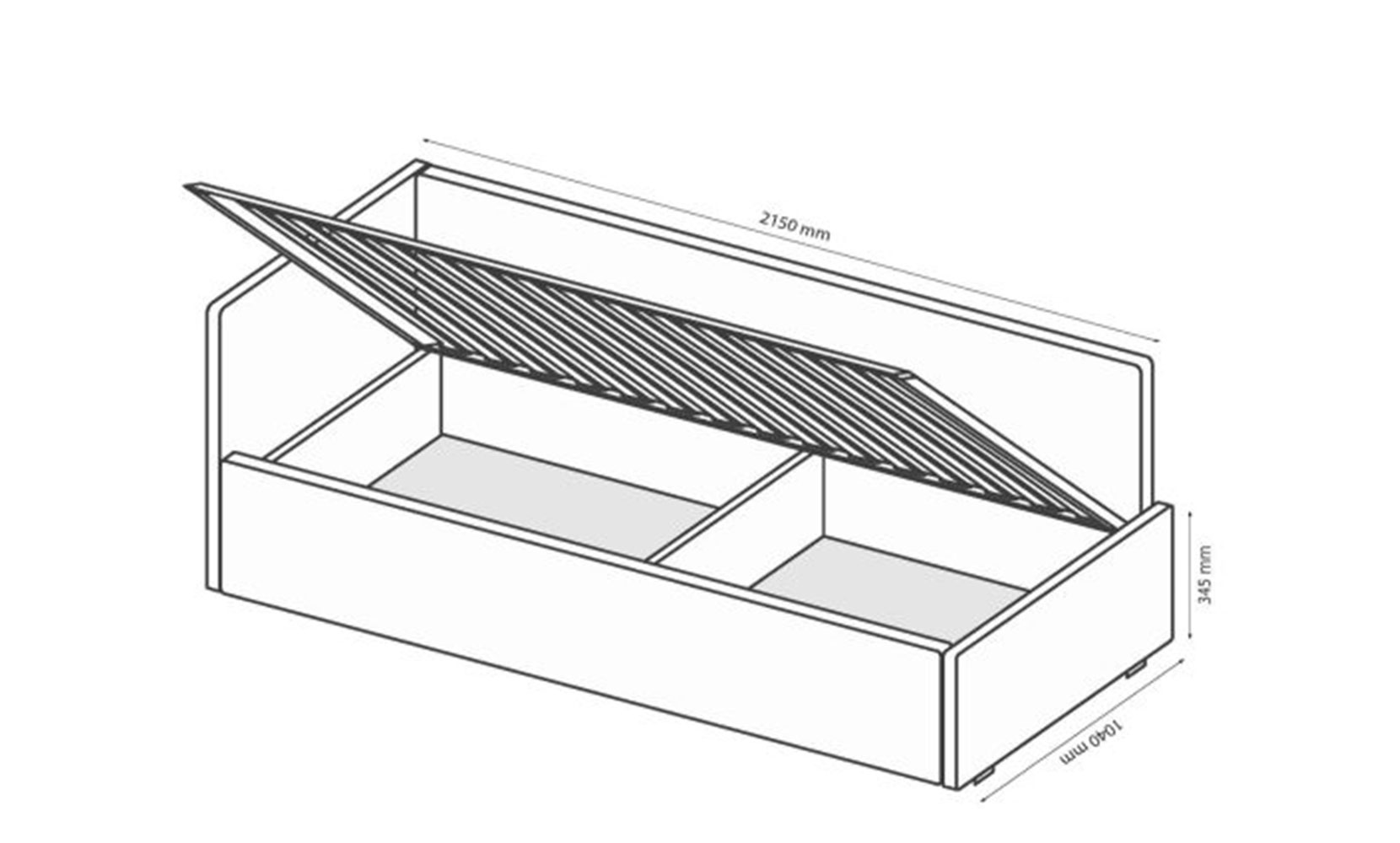Дитяче ліжко Хеппі HP-36 м'яке ліжко 0,9*2,0 з каркасом світло-сірий велюр - фото 2