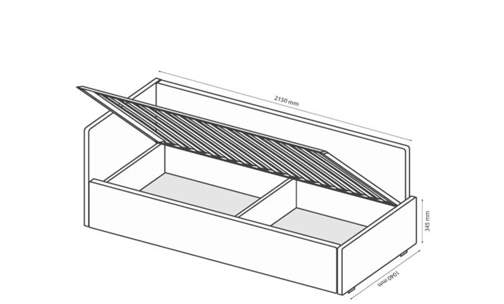 Дитяче ліжко Хеппі HP-48 м'яке ліжко 0,9*2,0 підйомне з дерев'яним каркасом світло-сірий велюр - фото 2