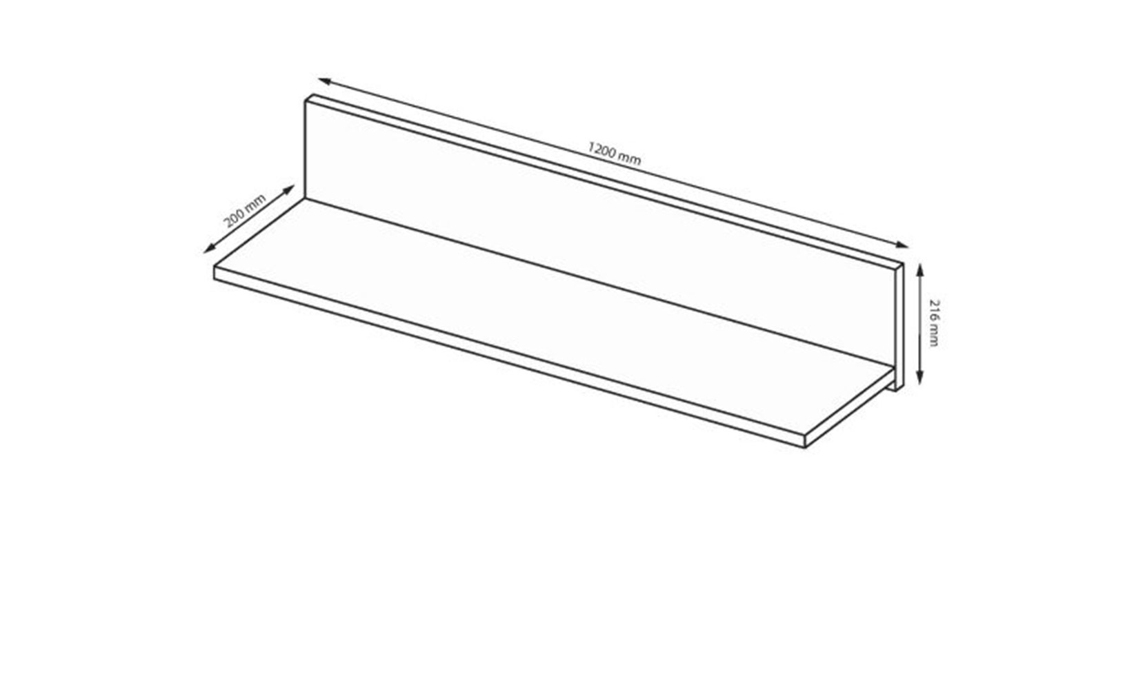 Полиця Асті Джуніор AS-92 поличка настінна глянець білий/дуб крафт - фото 2
