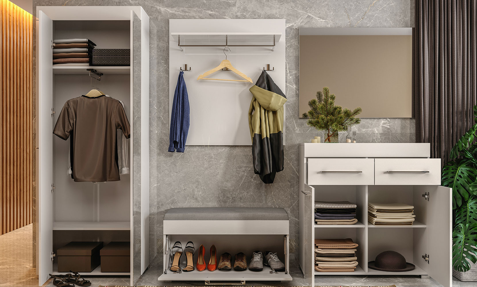 Тумба для взуття Аманда AN-51 тумба 1дв глянець білий - фото 5 Тумба для взуття Аманда AN-51 тумба 1дв глянець білий - фото 5