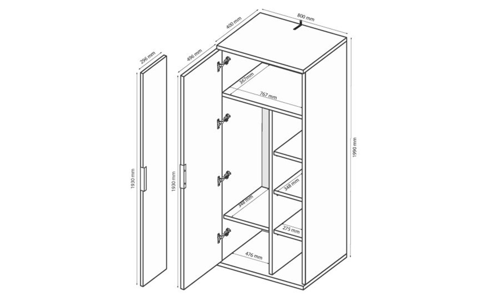 Шафа в прихожу Луна LN-112 шафа 2дв лава/дуб крафт - фото 2