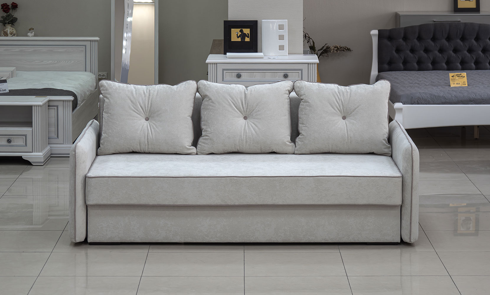 Прямий диван Верона king 1 bone/3 rose/горіх91 - фото 2