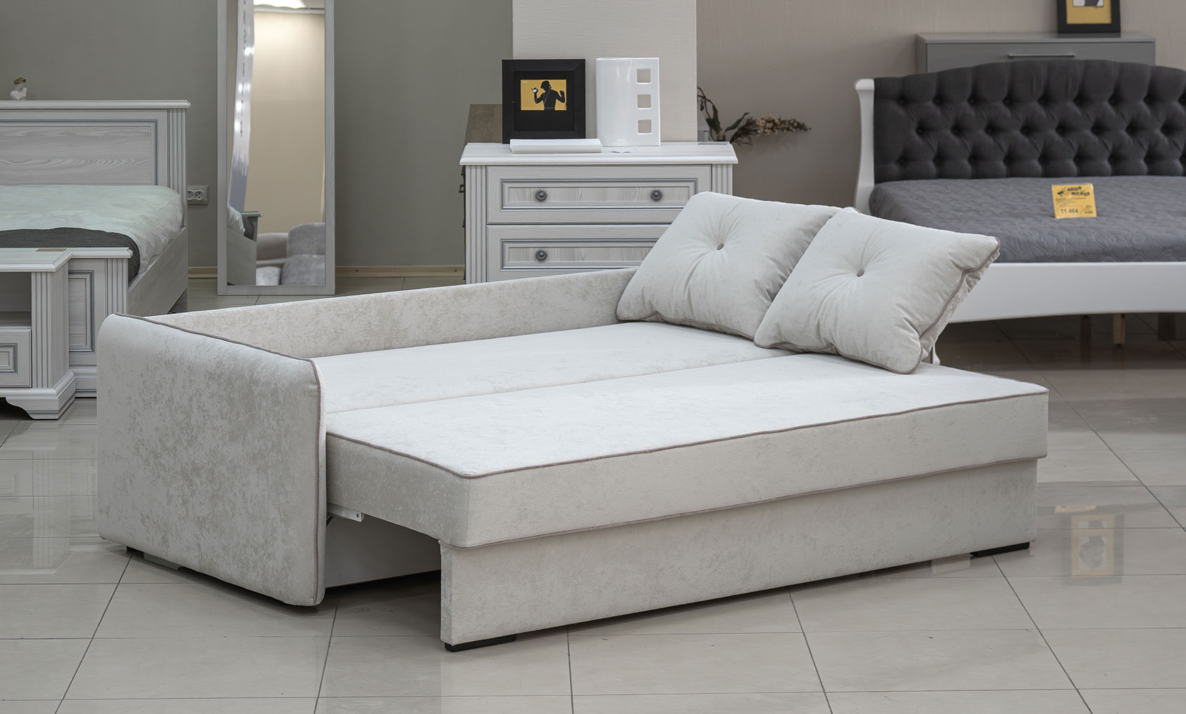 Прямий диван Верона king 1 bone/3 rose/горіх91 - фото 3