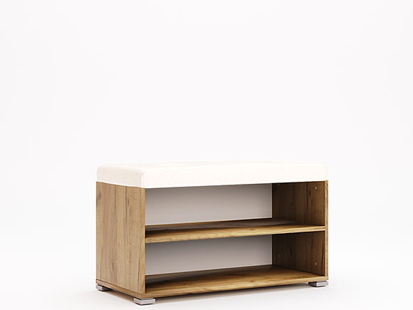 Банкетки і пуфи Асті AS-190 пуфік білий глянець/дуб крафт