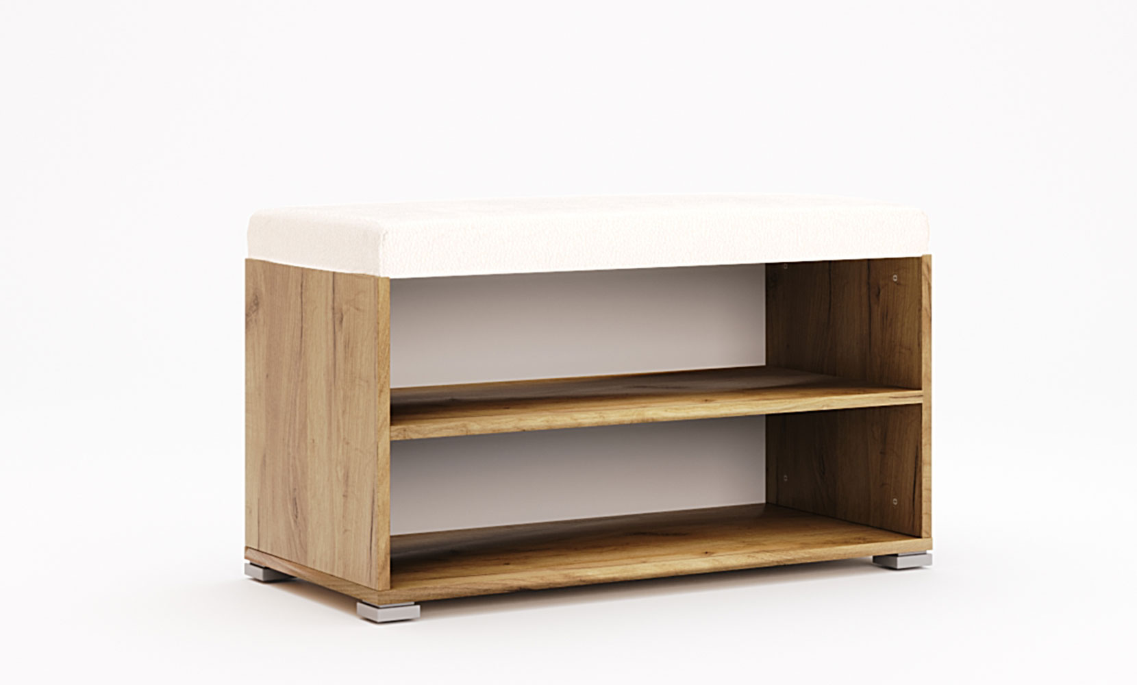 Банкетки і пуфи Асті AS-190 пуфік білий глянець/дуб крафт - фото 1