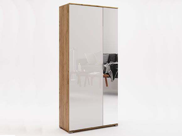 Шафа в прихожу Асті AS-113 Шафа 2дв білий глянець/дуб крафт