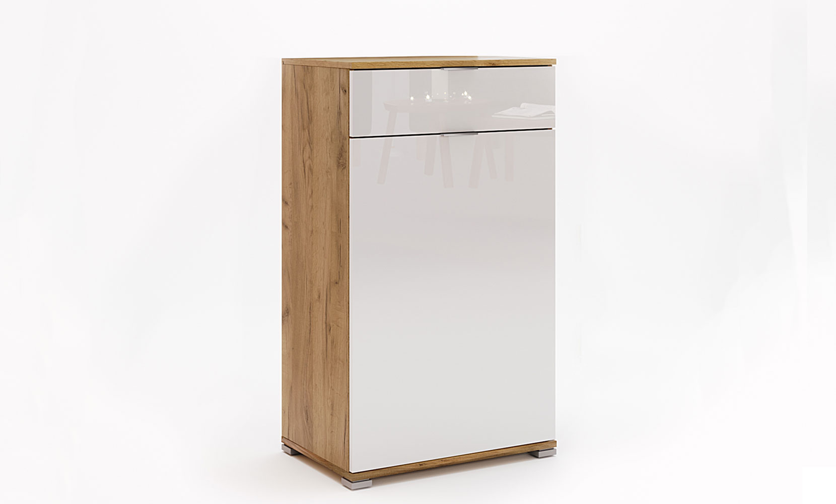 Комод Асті AS-61 комод 1дв1ш білий глянець/дуб крафт - фото 1