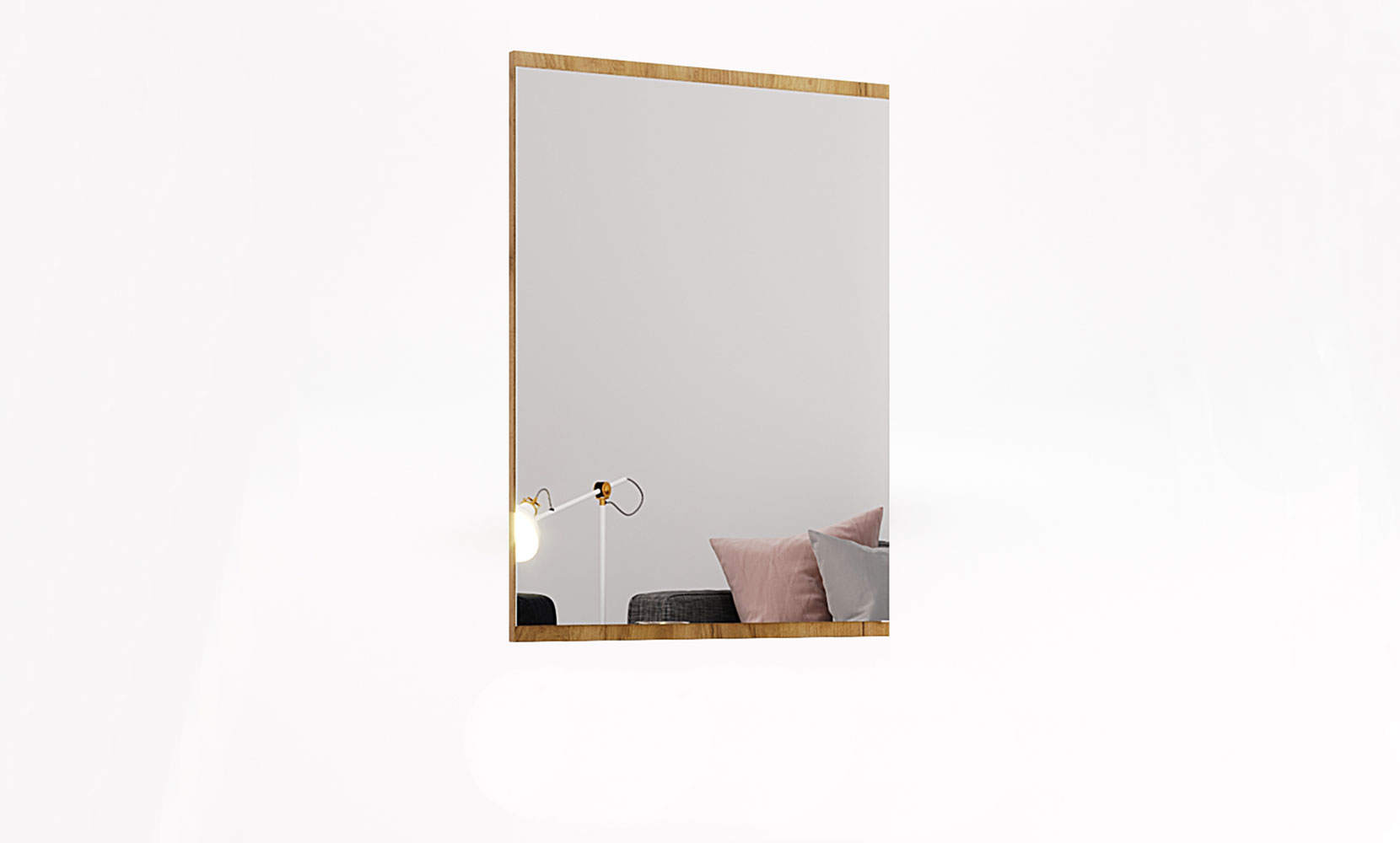 Дзеркало Асті AS-830 дзеркало 60х80 білий глянець/дуб крафт - фото 1