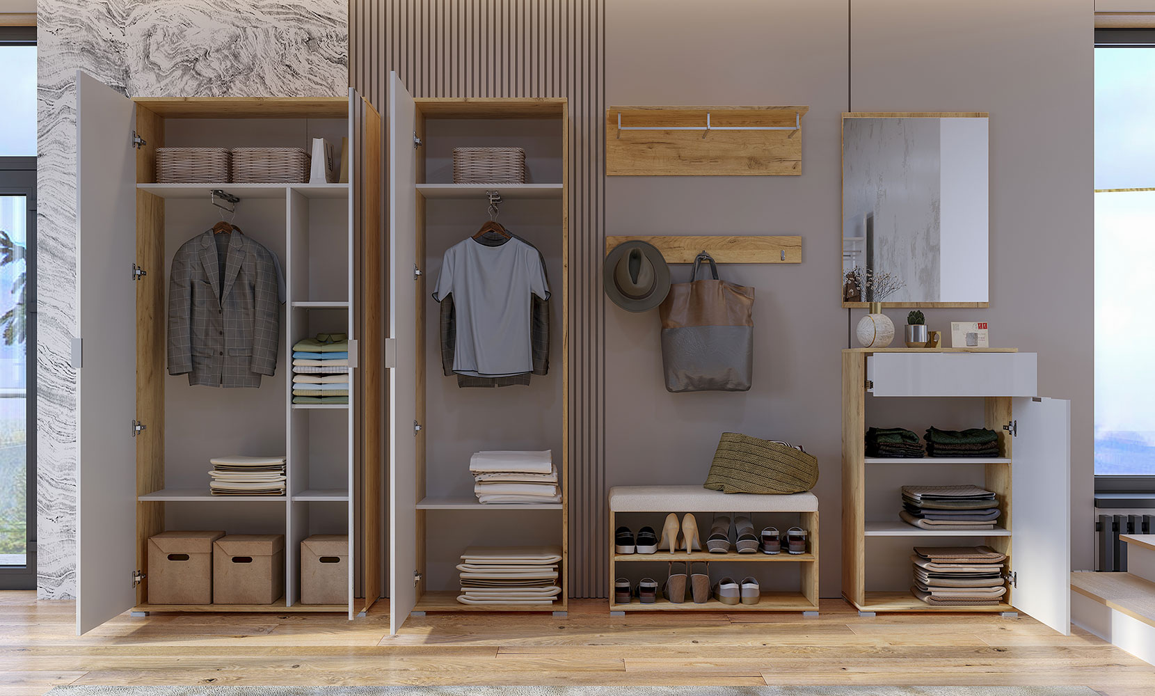 Комод Асті AS-62 комод 2дв1шх білий глянець/дуб крафт - фото 5