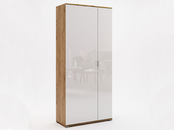 Шафа в прихожу Асті AS-122 шафа 2дв б/дзеркала білий глянець/дуб крафт