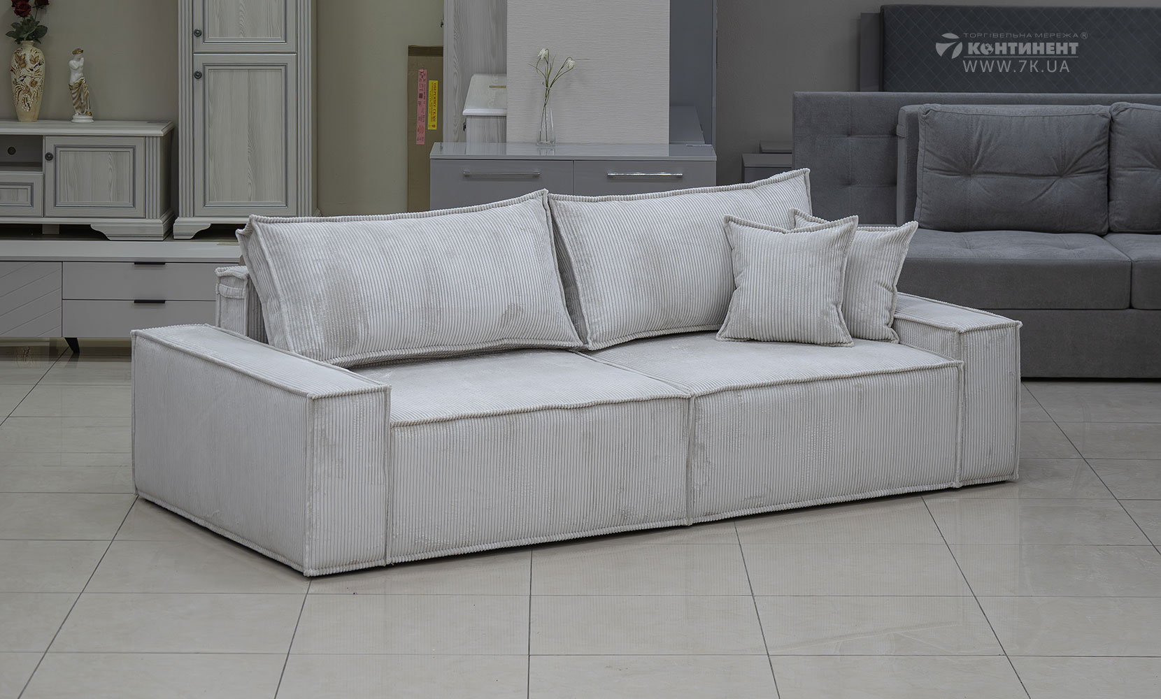 Прямий диван Лаціо в тканині 0 категорії - фото 1 Прямий диван Лаціо в тканині 0 категорії - фото 1