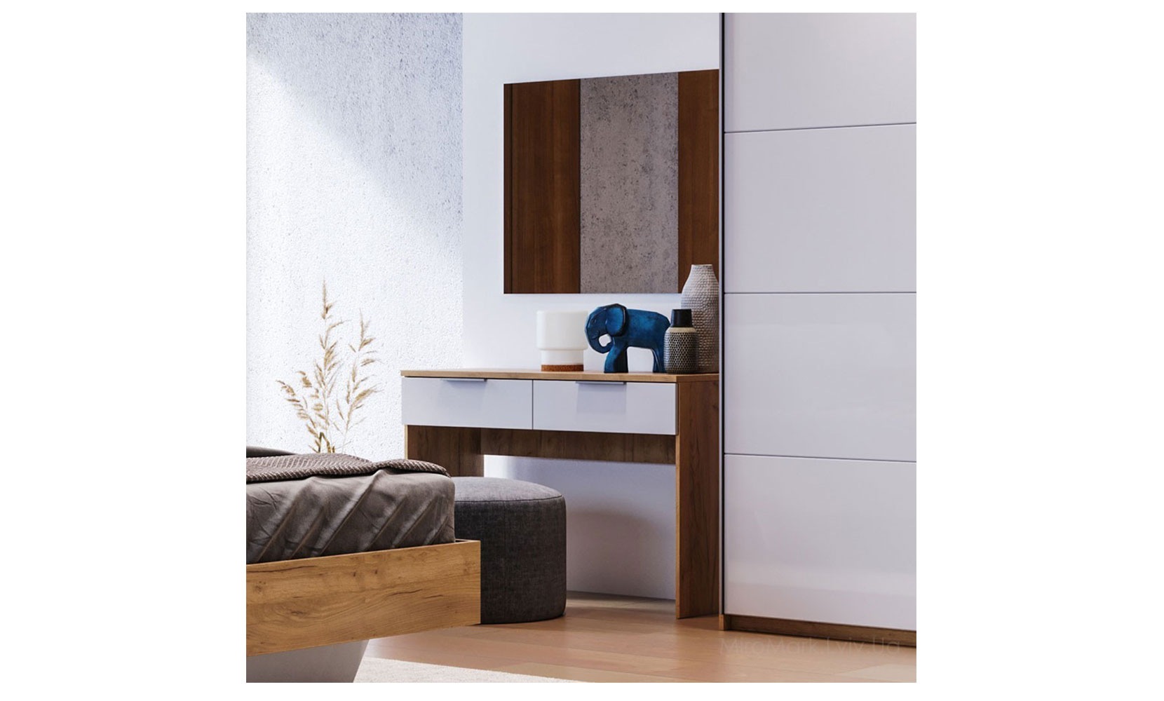 Дзеркало Асті AS-81 дзеркало 900х600 білий глянець/дуб крафт - фото 2 Дзеркало Асті AS-81 дзеркало 900х600 білий глянець/дуб крафт - фото 2