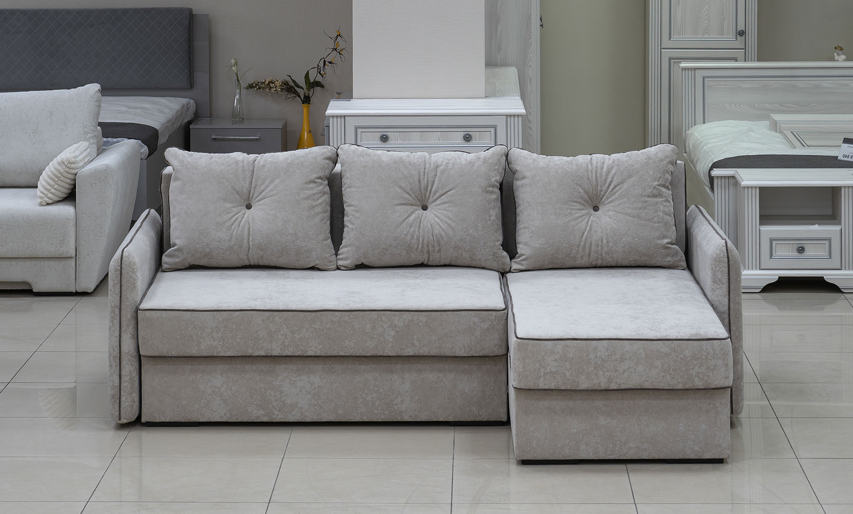 Кутовий диван Верона ПР(Г) king 2 beige/5 cocoa /горіх91 - фото 2 Кутовий диван Верона ПР(Г) king 2 beige/5 cocoa /горіх91 - фото 2