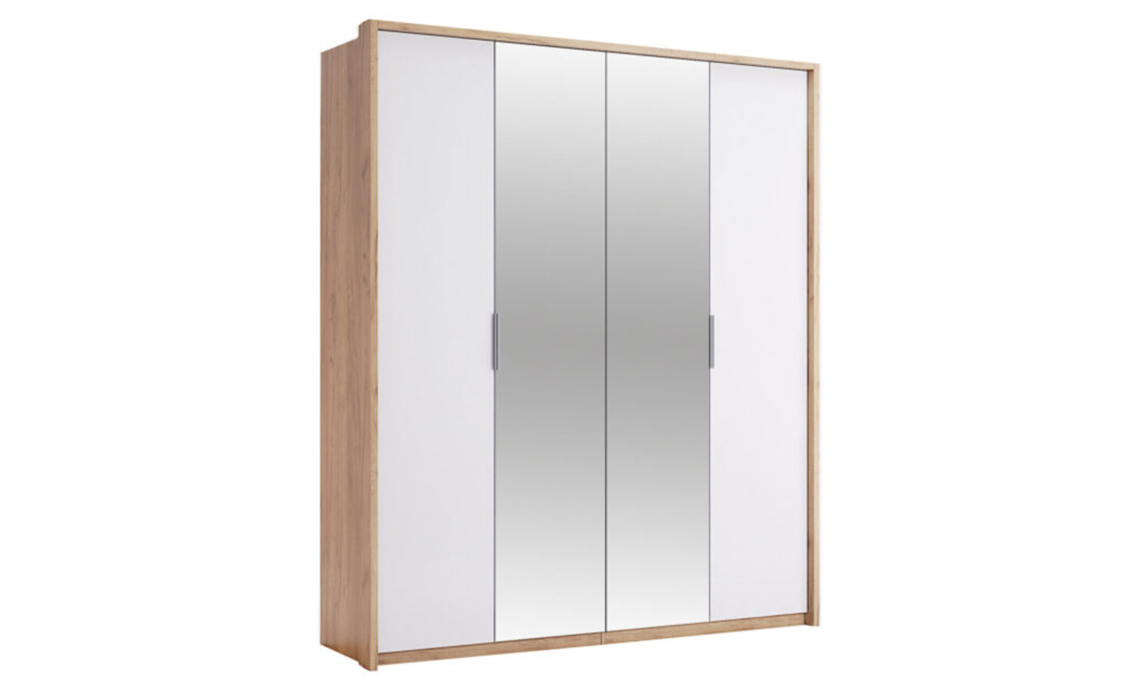 Шафа у спальню Асті AS-14 шафа 4дв з дзеркалами білий глянець/дуб крафт - фото 1