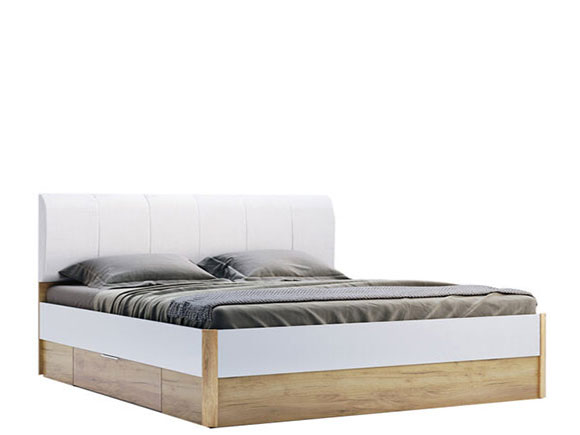 Ліжко Асті AS-36 ліжко 1,60м б/м, м'яка спин., з шх, б/вкладу (нова конструкція) білий глянець/дуб крафт Ліжко Асті AS-36 ліжко 1,60м б/м, м'яка спин., з шх, б/вкладу (нова конструкція) білий глянець/дуб крафт