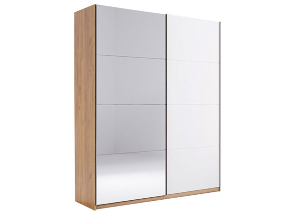 Шафа у спальню Асті AS-28 шафа-купе 1,5м (двері: глянець, білий/дзеркало) білий глянець/дуб крафт Шафа у спальню Асті AS-28 шафа-купе 1,5м (двері: глянець, білий/дзеркало) білий глянець/дуб крафт