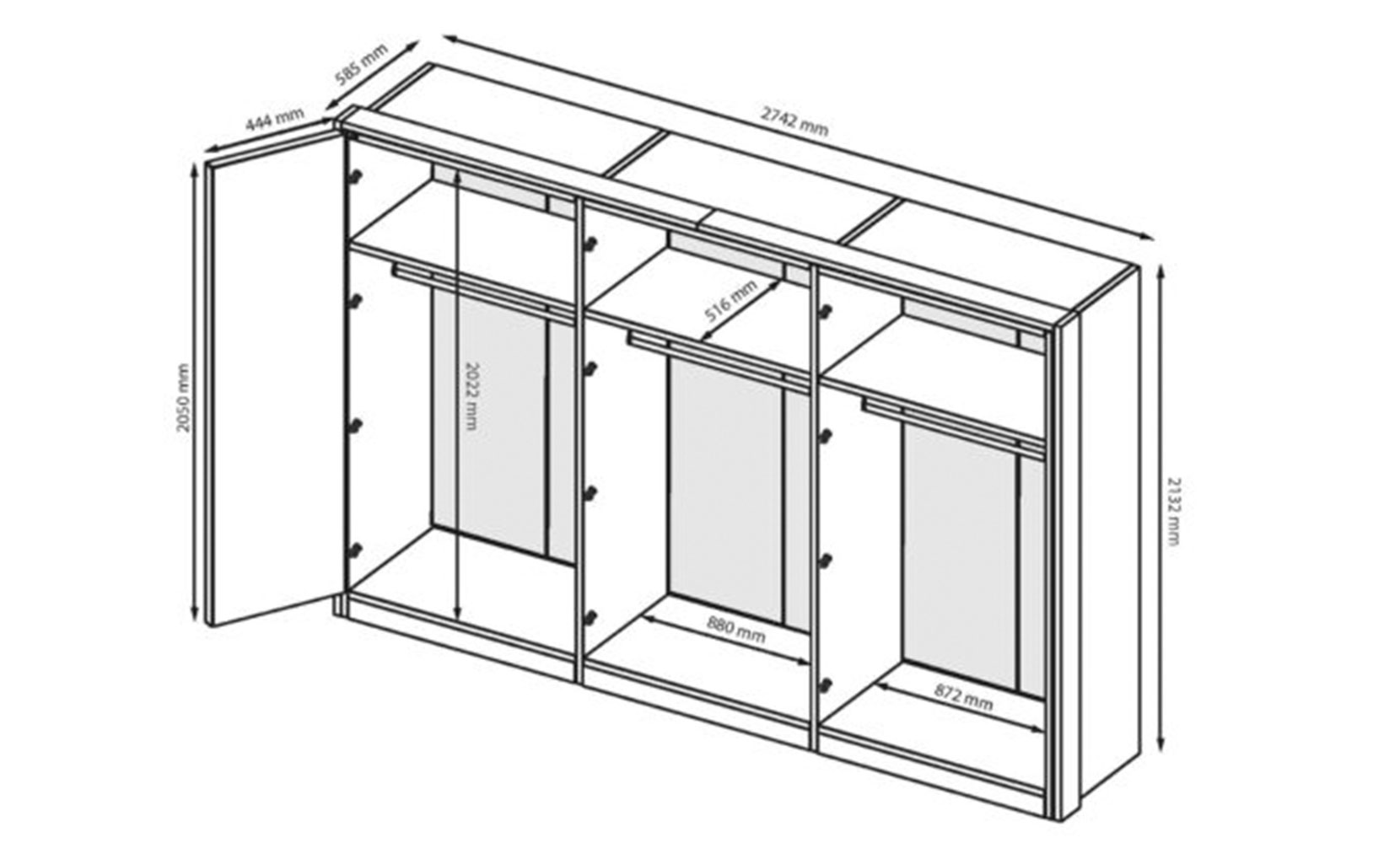 Шафа у спальню Асті AS-16 шафа 6дв з дзеркалами білий глянець/дуб крафт - фото 2 Шафа у спальню Асті AS-16 шафа 6дв з дзеркалами білий глянець/дуб крафт - фото 2