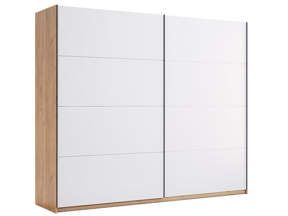 Шафа у спальню Асті AS-25 шафа-купе 2,5м (двері: глянець білий) білий глянець/дуб крафт Шафа у спальню Асті AS-25 шафа-купе 2,5м (двері: глянець білий) білий глянець/дуб крафт