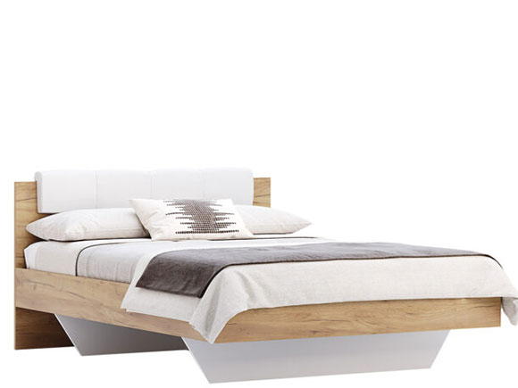 Ліжко Асті AS-32 ліжко 1,2*2,0 без каркасу білий глянець/дуб крафт Ліжко Асті AS-32 ліжко 1,2*2,0 без каркасу білий глянець/дуб крафт