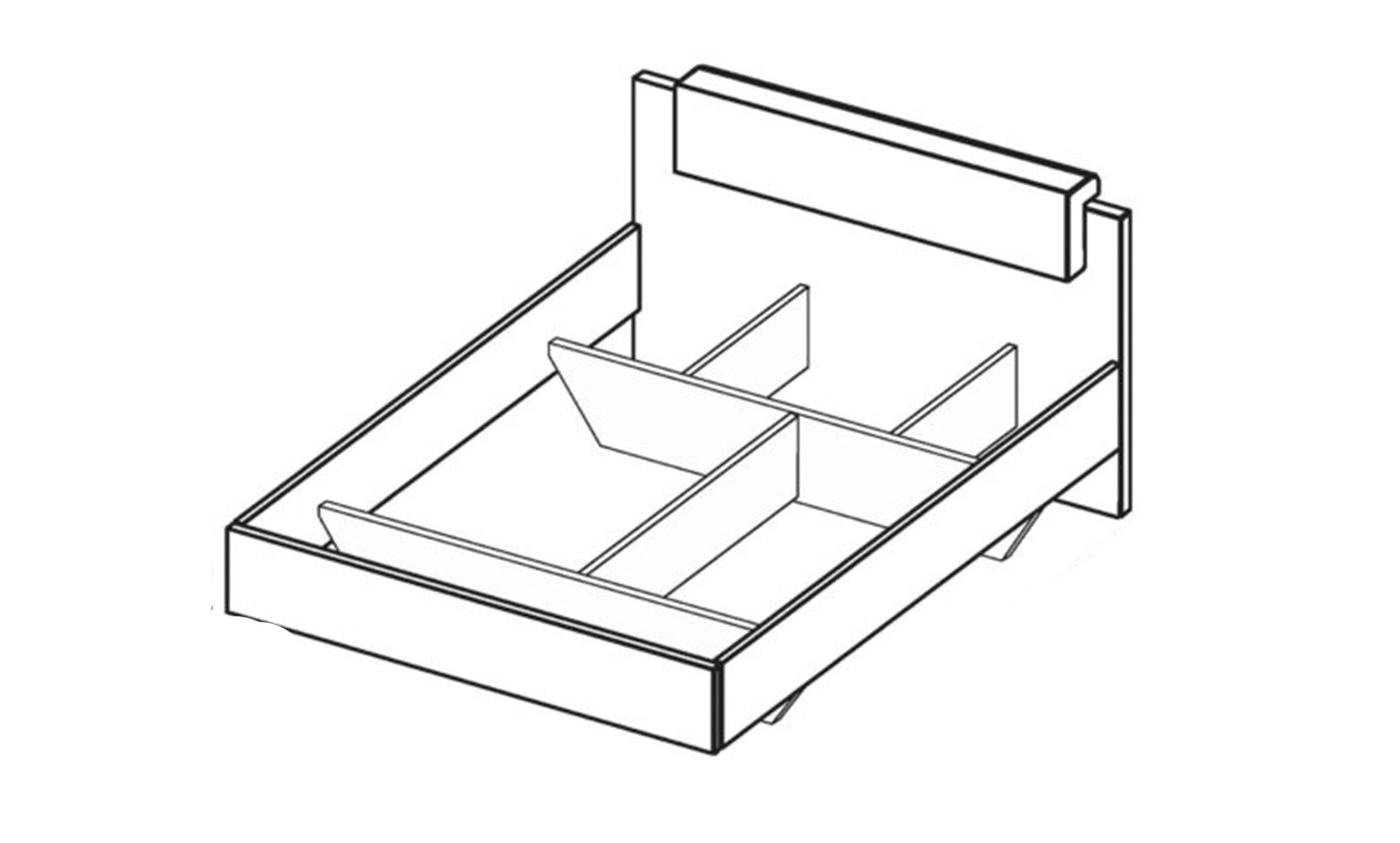 Ліжко Асті AS-32 ліжко 1,2*2,0 без каркасу білий глянець/дуб крафт - фото 2